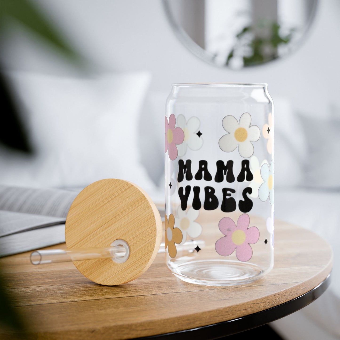 Mama Vibes Glass Cup