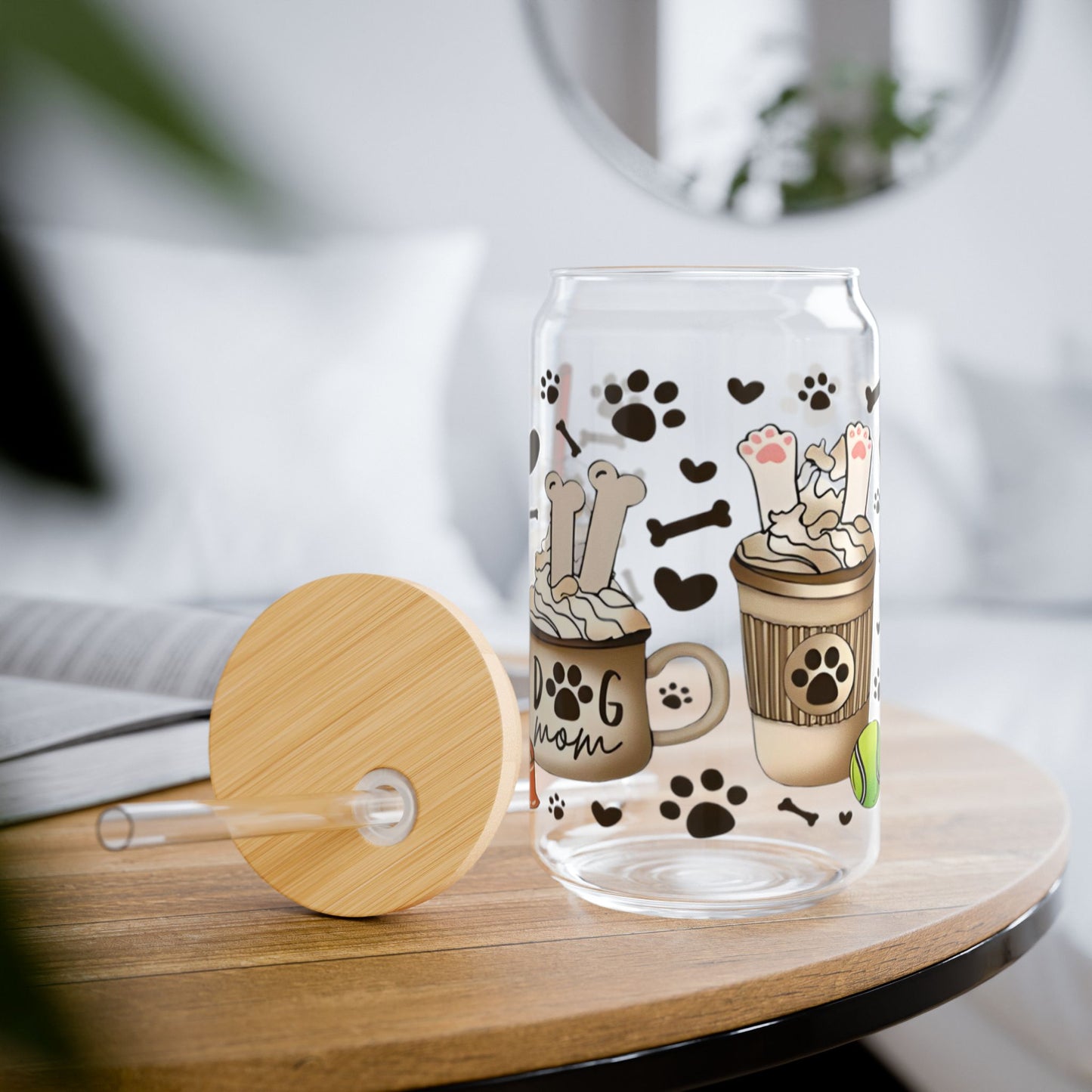 Dog Mom Glass Cup