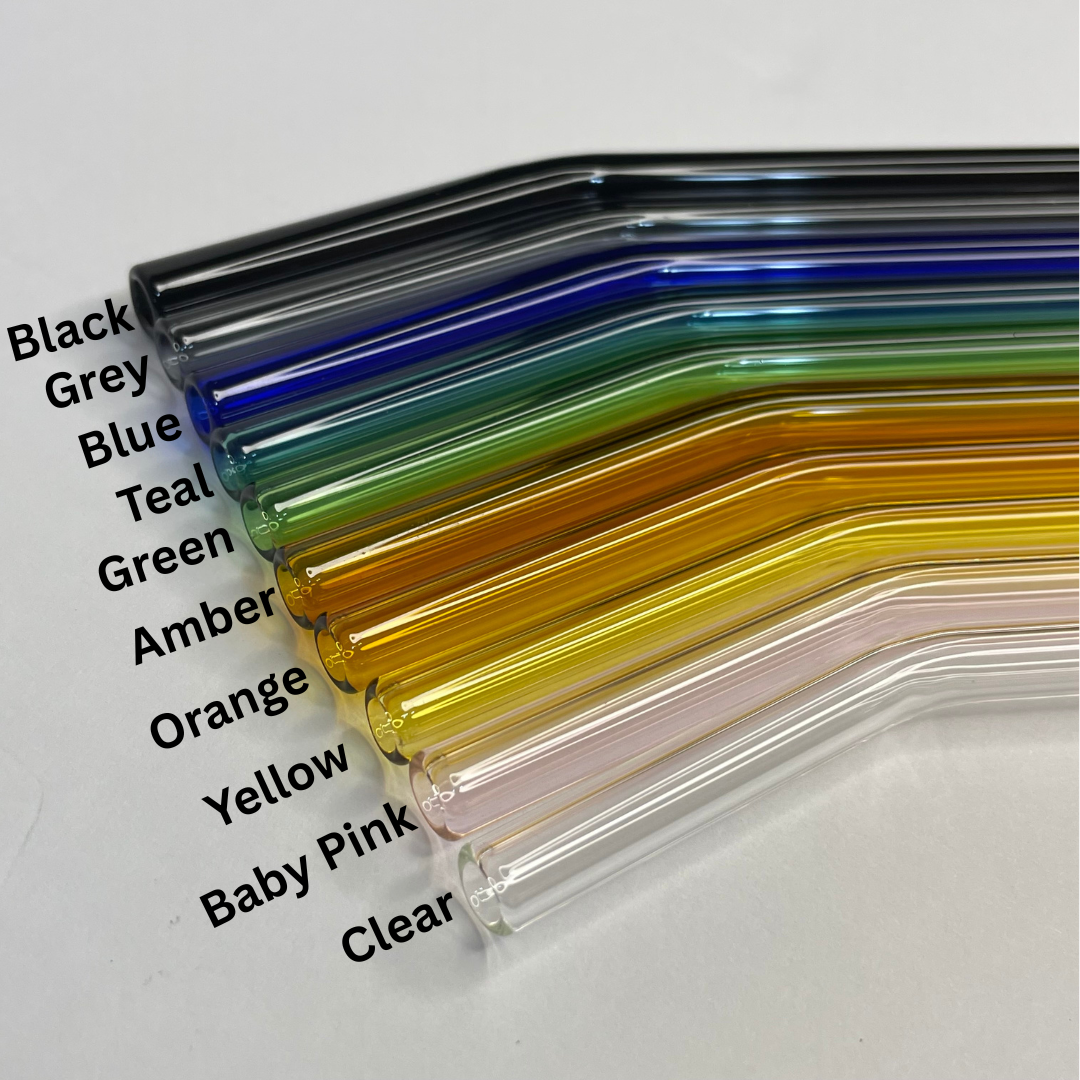 Bent Color Glass Straws