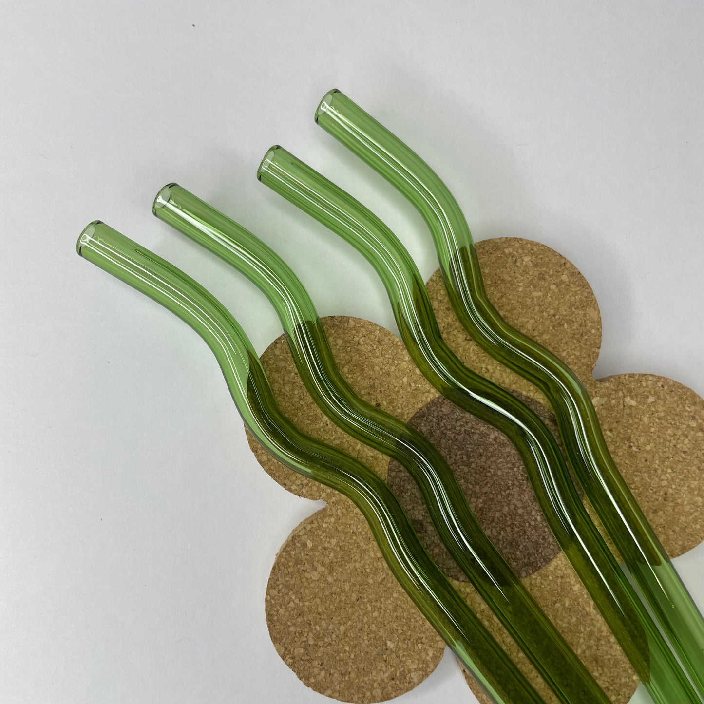 Wavy Color Glass Straws