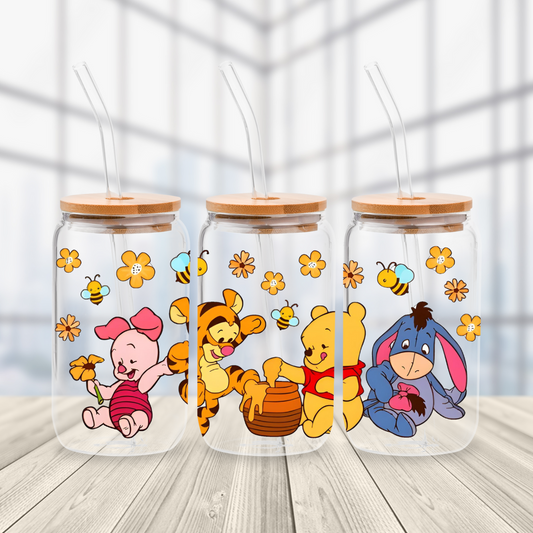 Baby Pooh Glass Cup