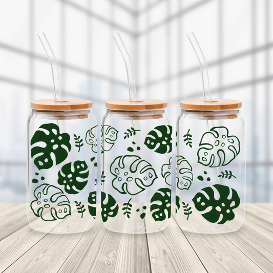Monstera Glass Cup
