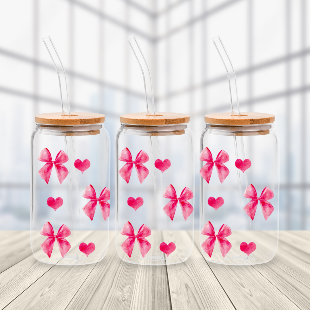 Coquette Bows Glass Cup