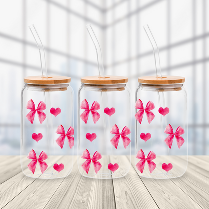 Coquette Bows Glass Cup