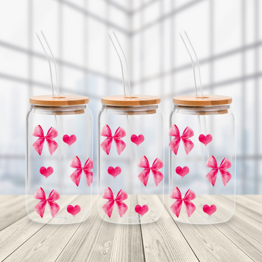 Coquette Bows Glass Cup