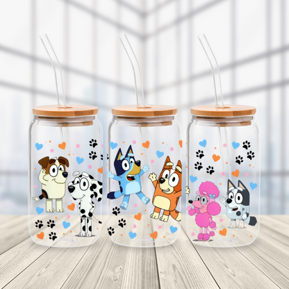 Bluey and Friends Glass Cup