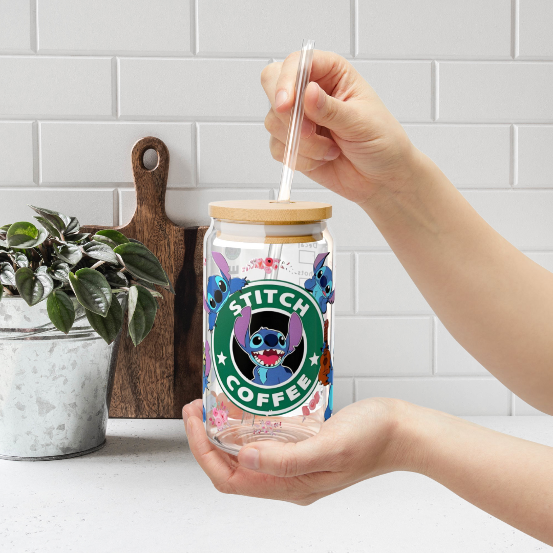 Stitch Coffee Glass Cup
