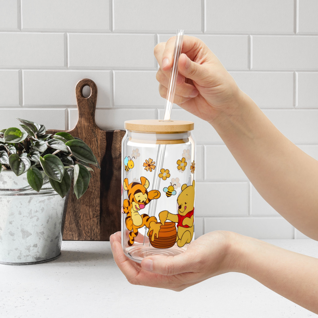 Baby Pooh Glass Cup