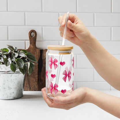 Coquette Bows Glass Cup