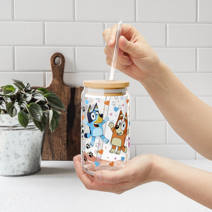 Bluey and Friends Glass Cup