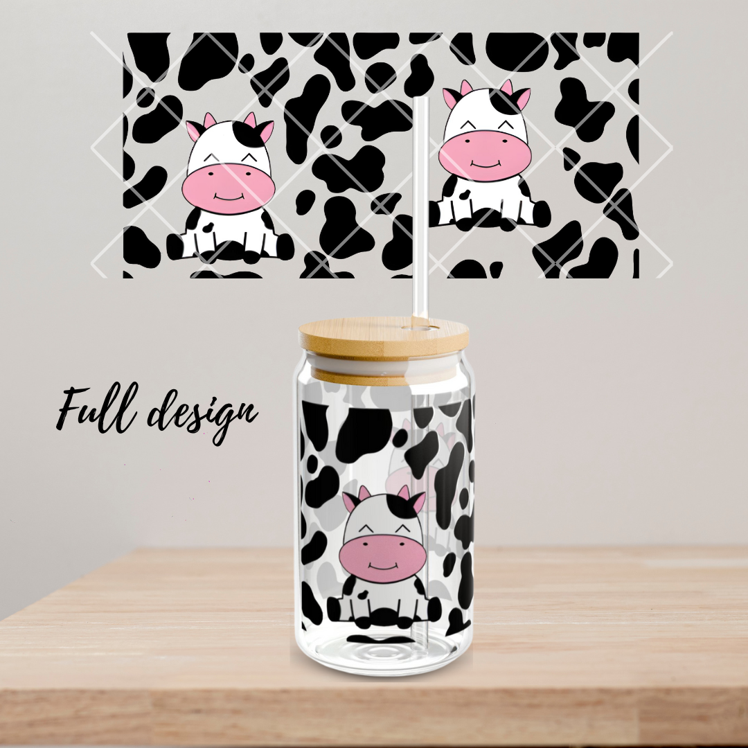 Cute Cow Glass Cup