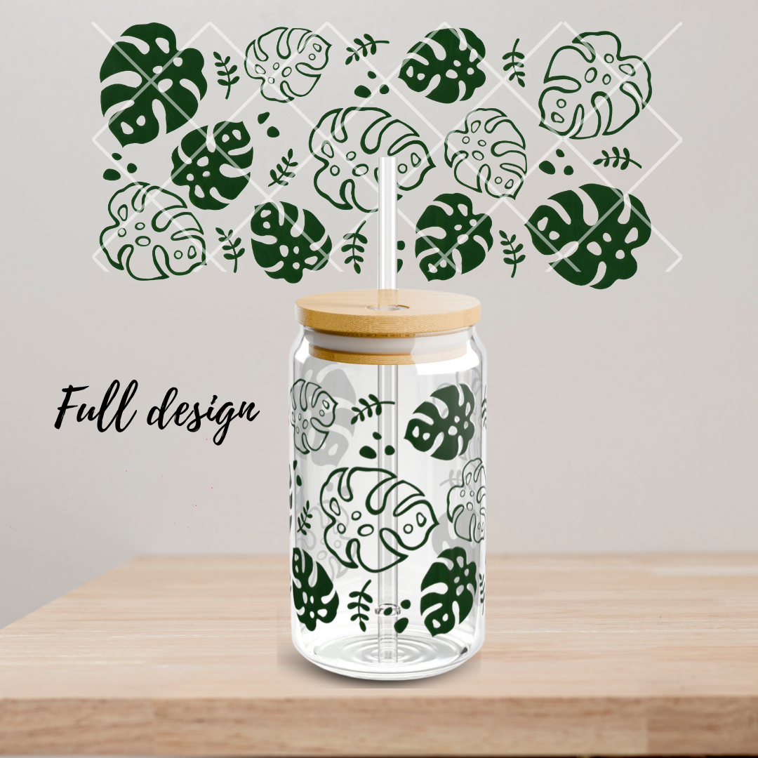 Monstera Glass Cup