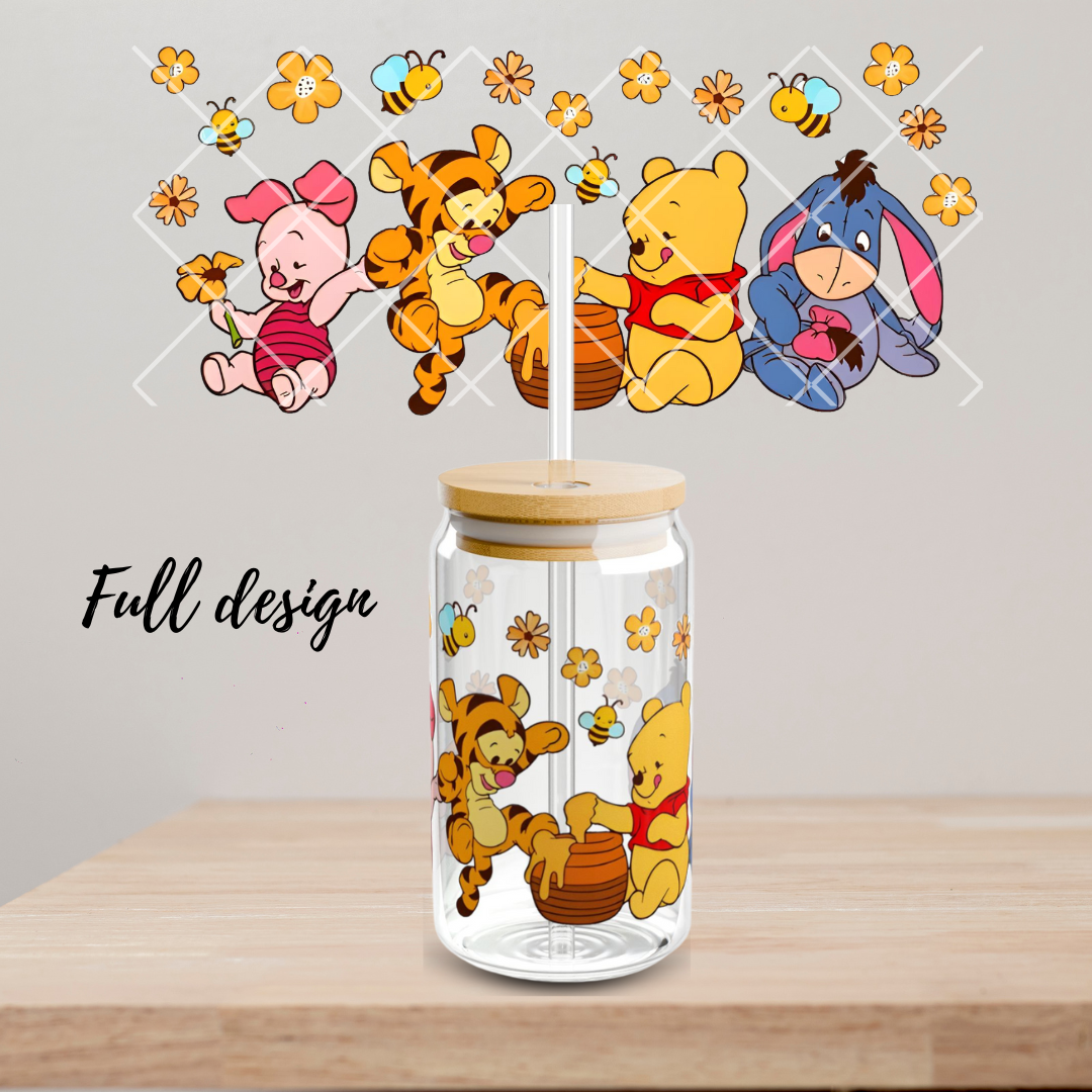 Baby Pooh Glass Cup