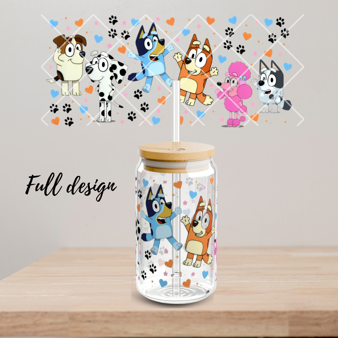 Bluey and Friends Glass Cup