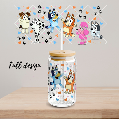 Bluey and Friends Glass Cup