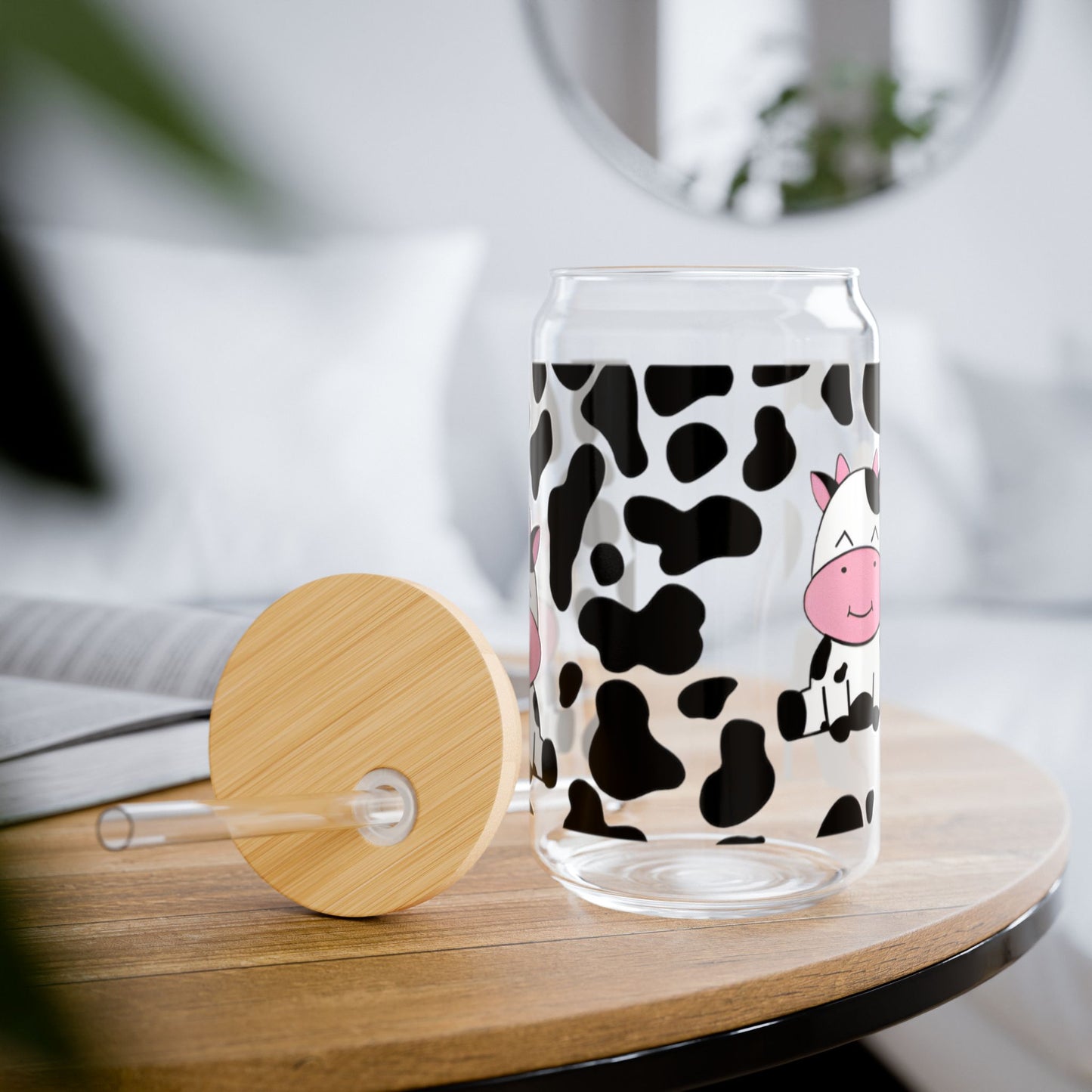 Cute Cow Glass Cup
