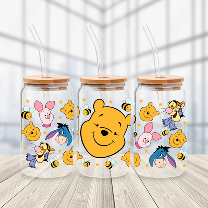 Pooh and Friends Faces Glass Cup