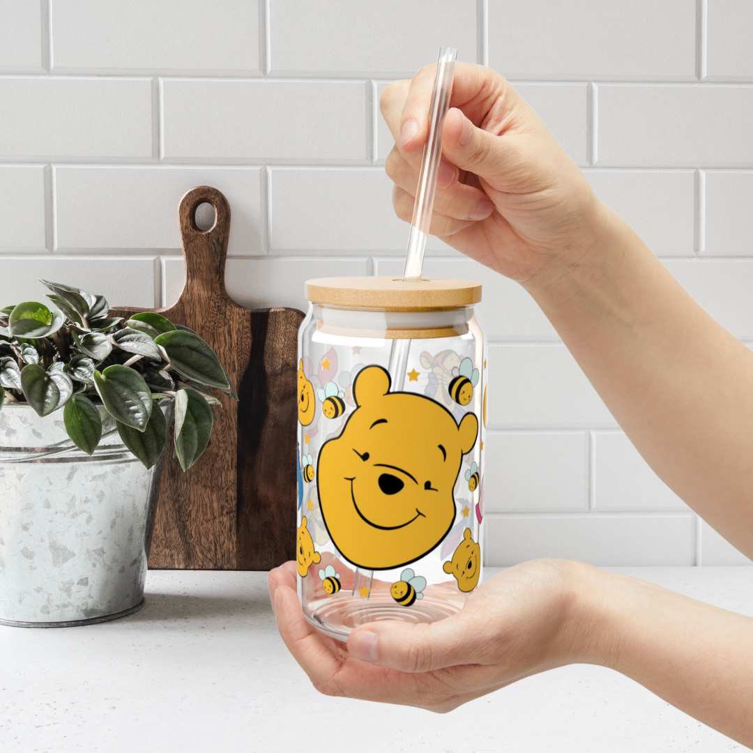 Pooh and Friends Faces Glass Cup