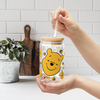 Pooh and Friends Faces Glass Cup