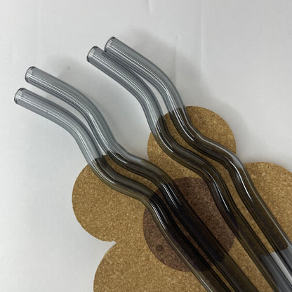 Wavy Color Glass Straws