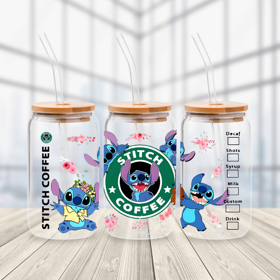 Stitch Coffee Glass Cup