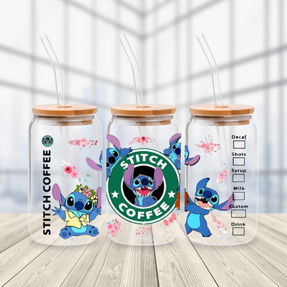 Stitch Coffee Glass Cup