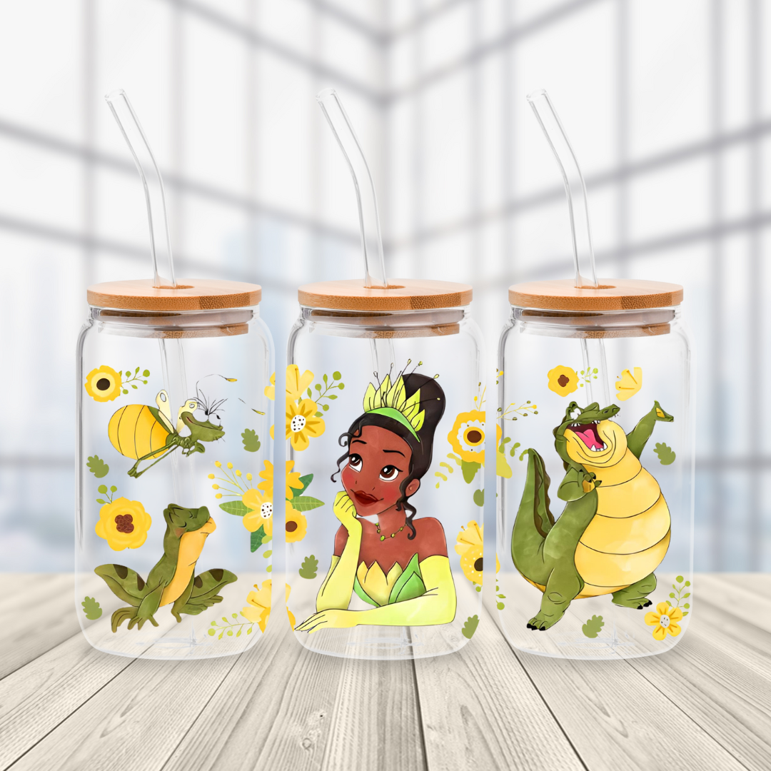 Princess and Frog Glass Cup