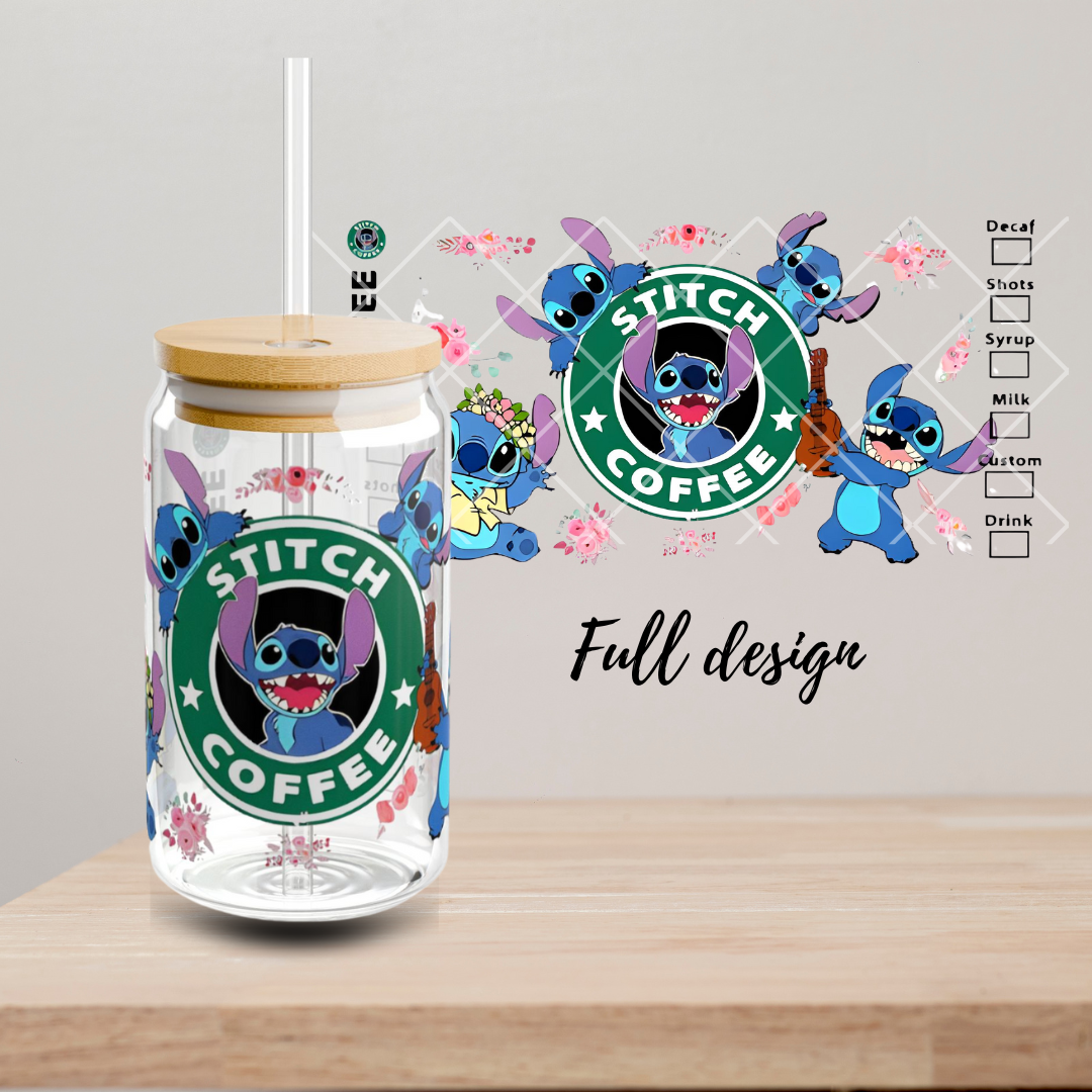 Stitch Coffee Glass Cup