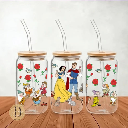 Snow White Glass Can