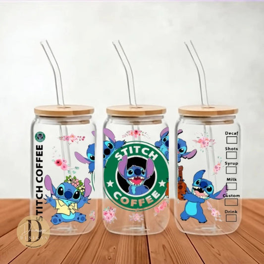 Stitch Coffee Glass Can