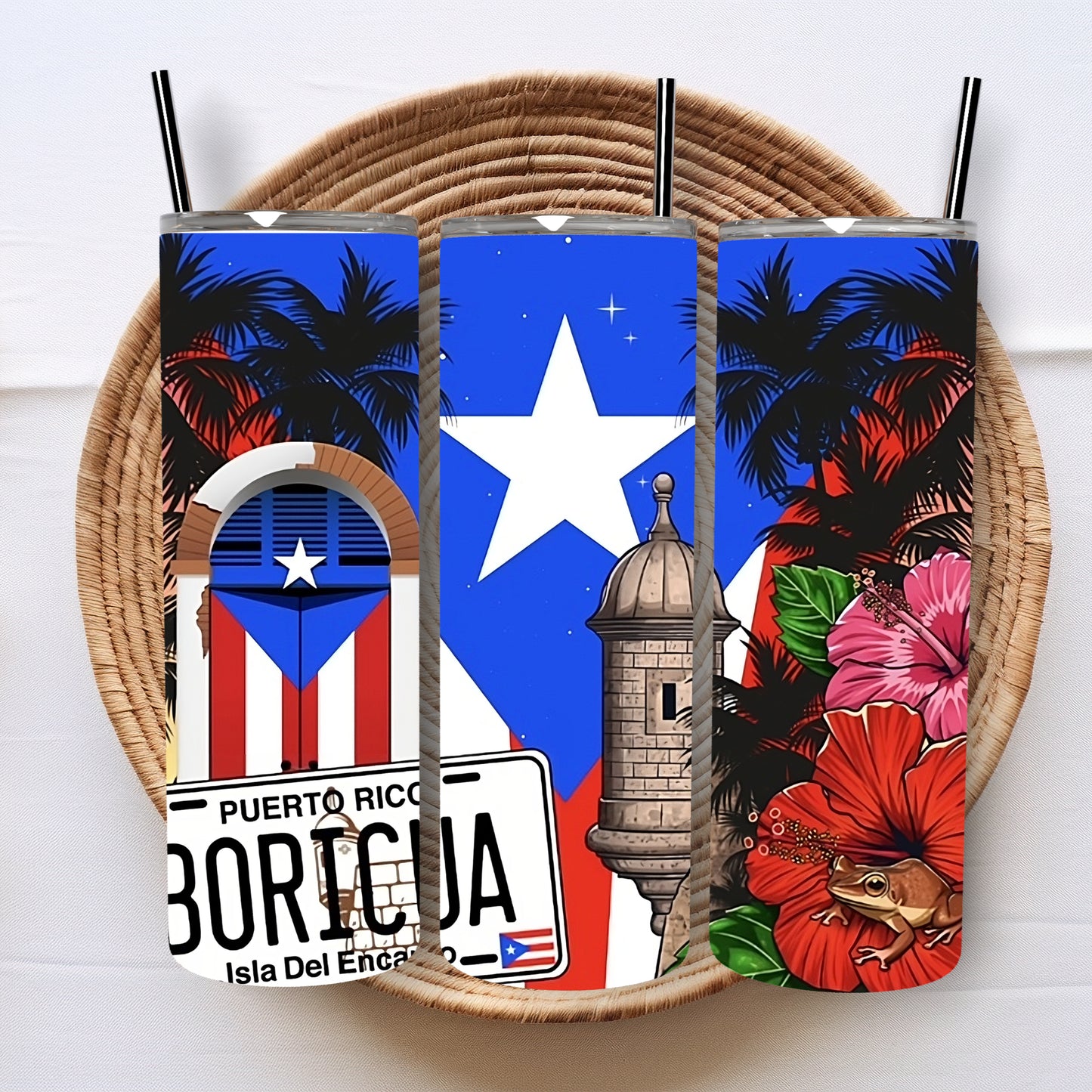 Boricua Plate and Flag - Tumbler