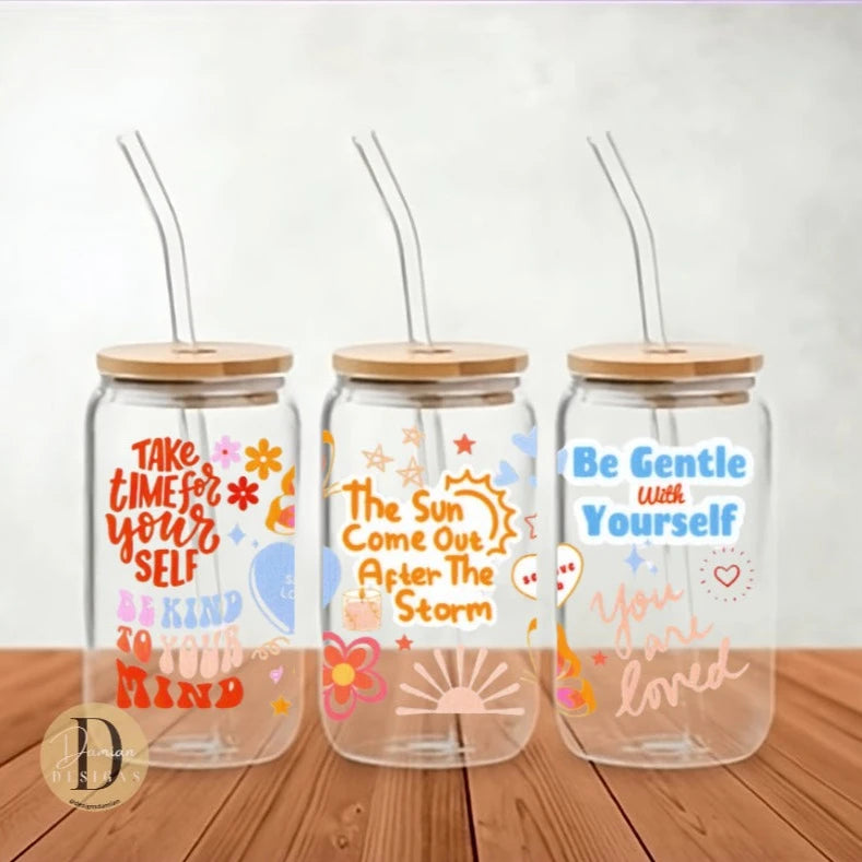 Be Gentle with Yourself Glass Can